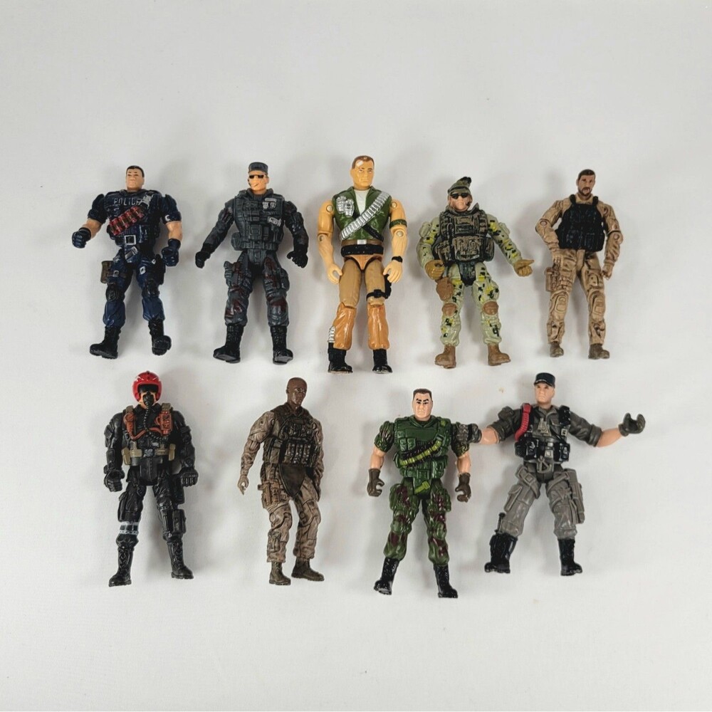 Chap Mei Military Soldiers Special Forces 4" Action Figures G.I. Joe Lot of 9